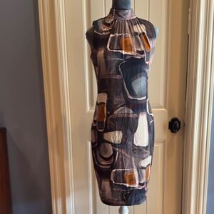 Hilton Hollis Abstract Print Sleeveless Dress size 8.